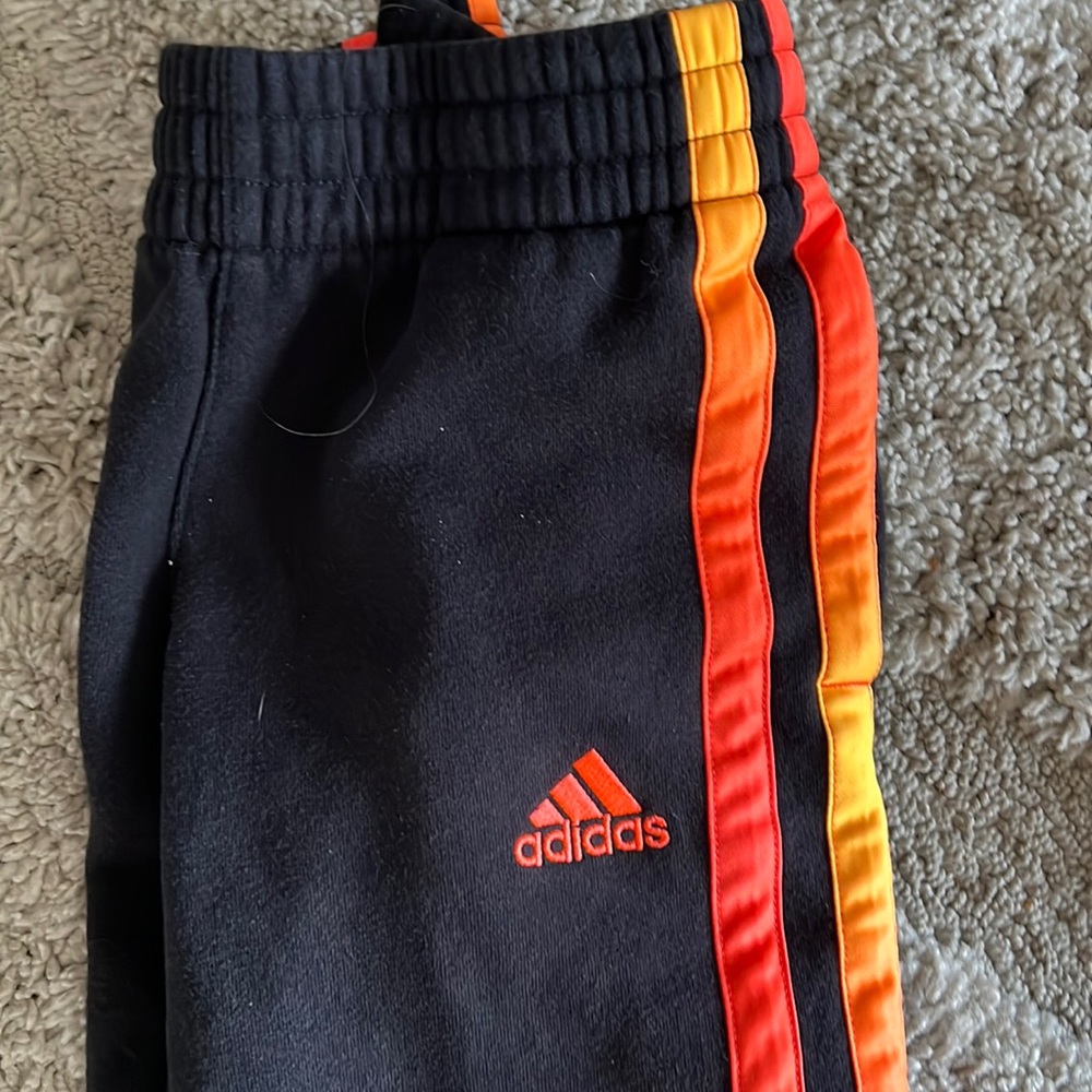 Adidas joggers orange stripes
